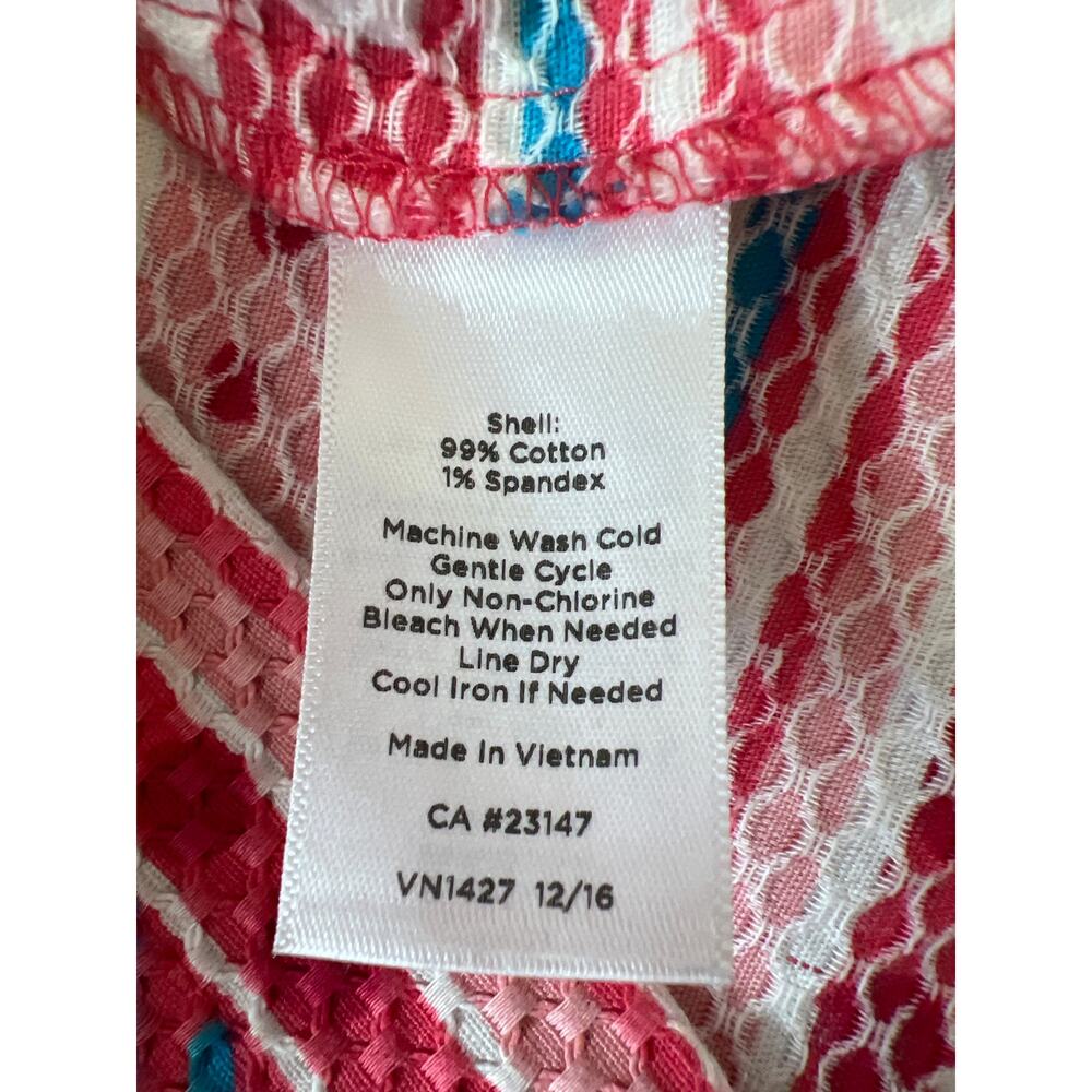 Talbots Size 12P Petite Geometric Mosaic Seersucker Sheath Dress With Pockets - Picture 4 of 5